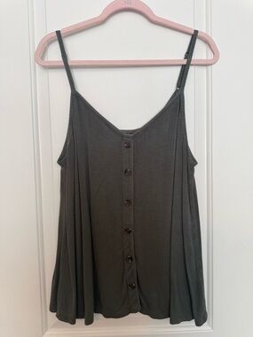 torrid Olive Green Button-Front Spaghetti Strap Cami